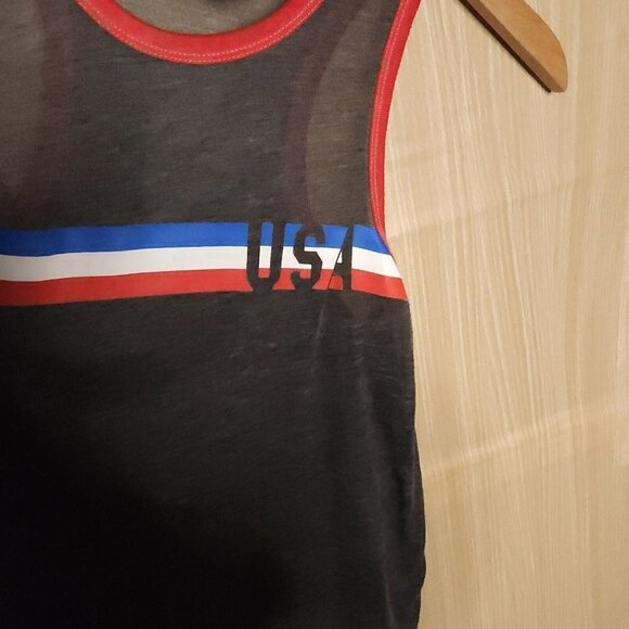 Modern Lux Grey USA Burnout Tank Top Medium - Picture 3 of 7